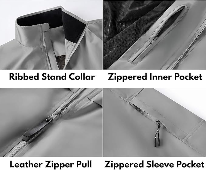COOFANDY Mens Lightweight Bomber Jackets Stand Collar Windbreaker Softshell Jacket Zip Up Coat for Fall Outdoor