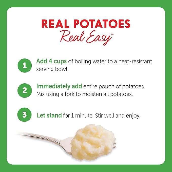 Idahoan Sour Cream & Chives Mashed Potatoes, Naturally Gluten-Free, 100% Real Idaho Potatoes, 8 servings per bag, 8 ounce (Pack of 8)