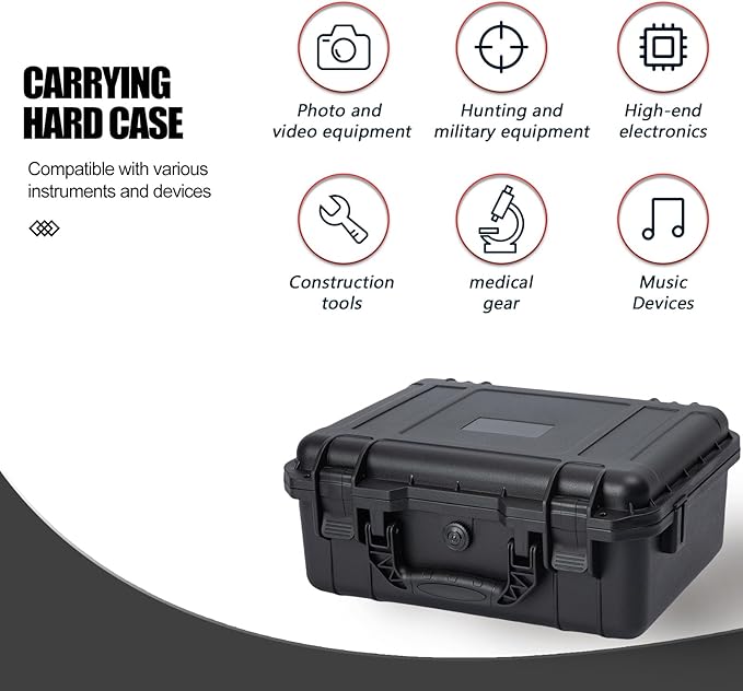 Hard case Waterproof Hard Case with DIY Customizable Foam Insert Portable Protective Case with Knife for Camera Drones Equipments Tools Test Instruments 16.9''x13.7''x7.1''
