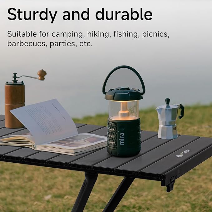 Camping Table Folding, Small Camping Table with Load 380lbs, Portable Roll up Aluminum Foldable Table with Carry Bag for Outdoor, Picnic, Camping, Black