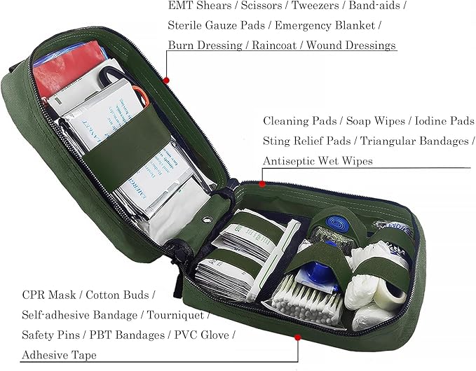 Carlebben EMT MOLLE Ifak Pouch Tactical MOLLE Medical First Aid Kit Utility Pouch Olive