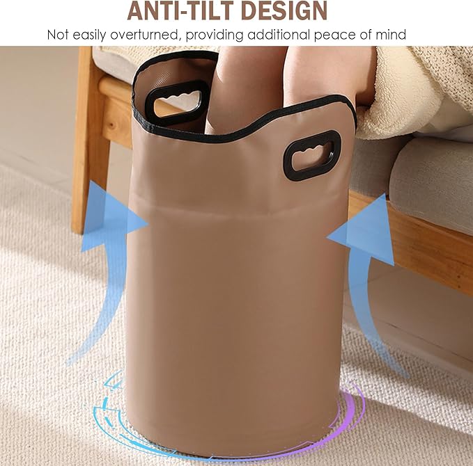 Collapsible Foot Bath Basin with Drainage Hole, Portable Foot Soak Tub with Handles, Travel & Camping Foot Spa Water Bucket