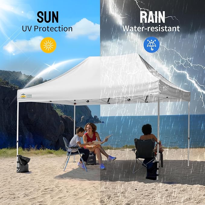 CROWN SHADES 10x15 Canopy Replacement Top - Only Compatible with Crown Shades M150B Series, Canopy Top Cover with Air Vent, White (Top Only)