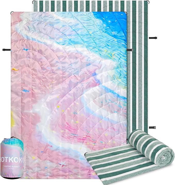 Hooded Outdoor Blanket, Camping Blanket Waterproof,Windproof Portable Warm for Stadium,Sports,Picnic,Car,Pets,56x75in