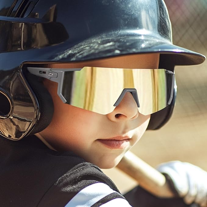 RIVBOS Youth Baseball Sunglasses for Kids(Boys&Girls) Polarized UV Protection Cycling Glasses RYS008