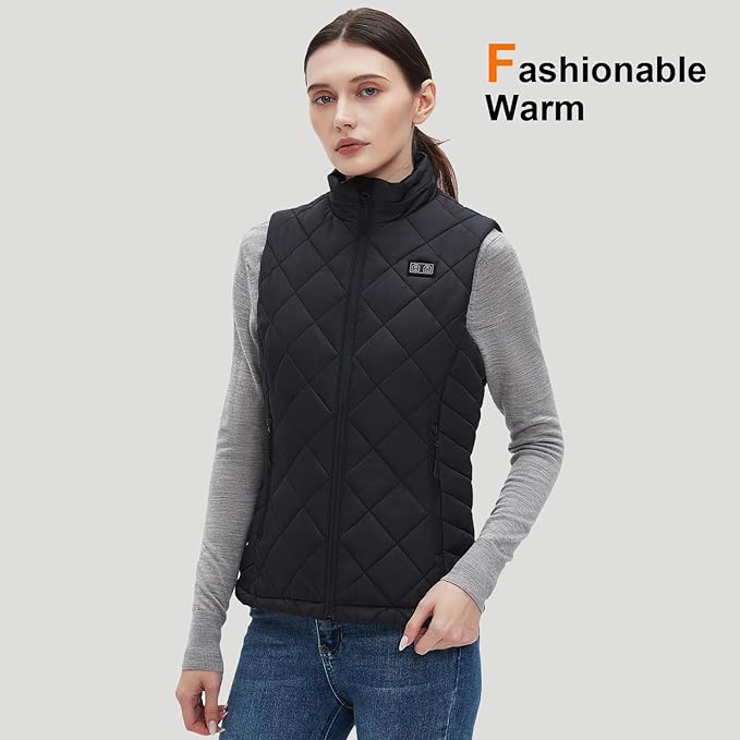 Glaais Heated Vest Women with Battery Pack 16000mAh 7.4V, Women's Warming Electric Heated Vest