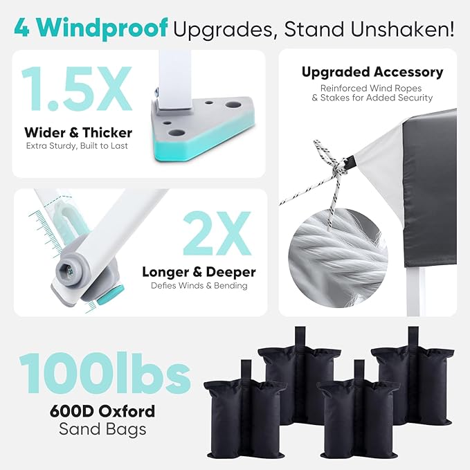 Sekey 10x10 Pop Up Canopy with One Push Setup-Easy Up Canopy with 99% UV Blocking - Instant Outdoor Sun Shade for Events, Parties, Camping- Commercial Gazebo with Weight Bags,Wind Proof&Waterproof