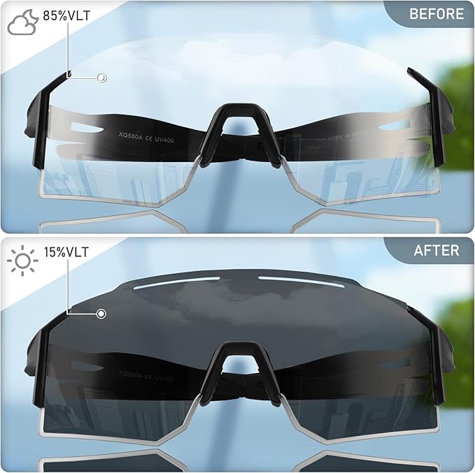OULAIQI Cycling Sunglasses Polarized Sunglasses for Cycling Men Women with 1 Lens or 3 Interchangeable Lens Baseball Glasses