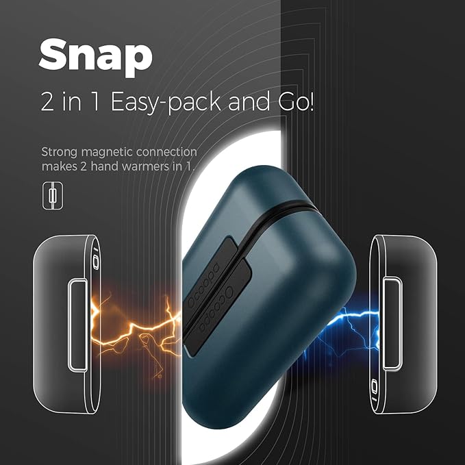 OCOOPA Hand Warmers Rechargeable 2 Pack, Magnetic Electric Handwarmer, 4 Levels Heat Up to 136℉, USB-C Portable Charger 10000mAh, Raynauds, Golf, Tech Gifts for Men, UT2s(MagTwins)