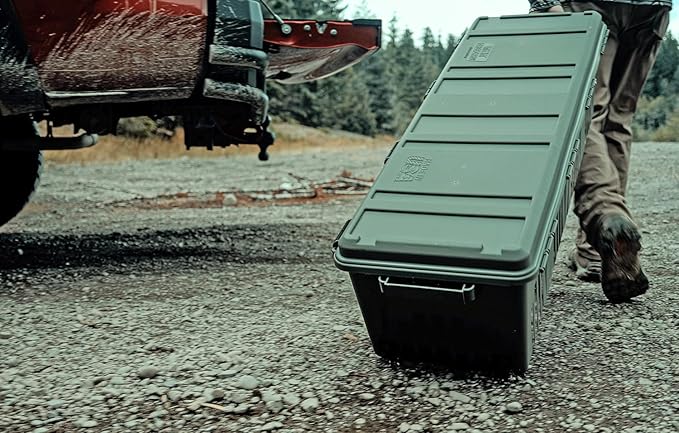 MTM MGC - The Mule Mobile Gear Crate, Water-Resistant, Stackable, Holds 75lbs of Gear, USA Made, Army Green