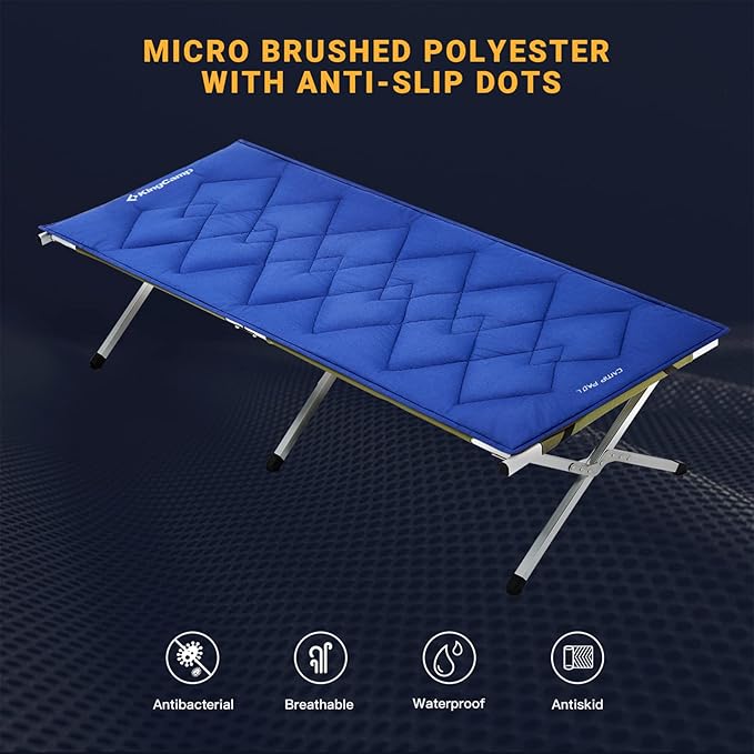 KingCamp Cot Mattress, Portable Lightweight Camping Sleeping Mat Soft Comfortable Non-Slip Cot Pad for Camp Cot, RV Bunk & Twin Beds