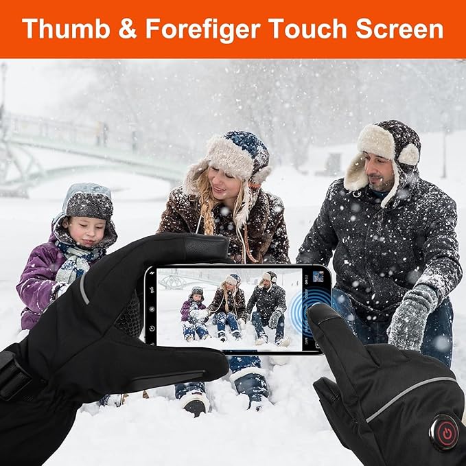 Heated Gloves, 5V 6000mAh Rechargeable Heated Gloves for Men Women, Waterproof & Upgrade Non-Slip Electric Heating Glove for Motorcycling, Hunting, Skiing, Outdoor Work