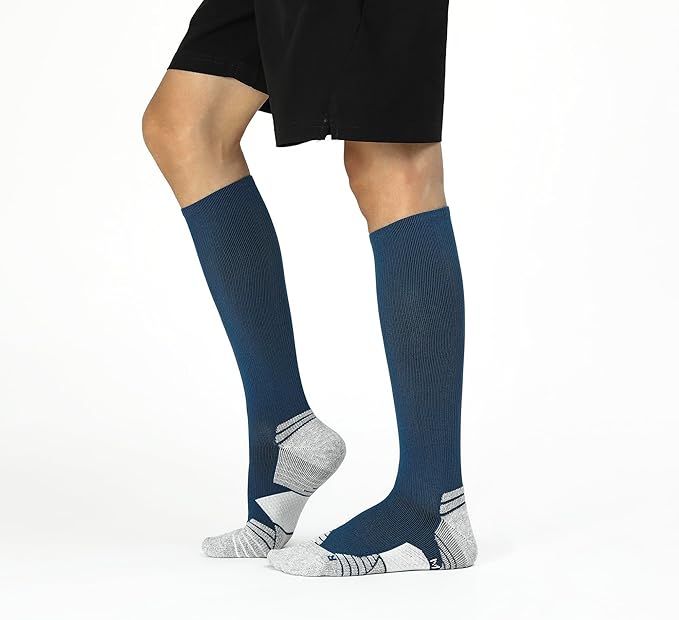 WANDER 3-6 Pairs Men's Athletic Run Cushion Over-the-Calf Tube Socks