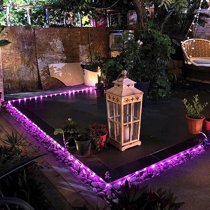 JMEXSUSS 2 * 200 LED Pink Solar Rope Lights, 66ft IP 65 Waterproof Solar String Light Outdoor, 8 Modes Christmas Lights for Camp Trampoline Ladder Slide Tent