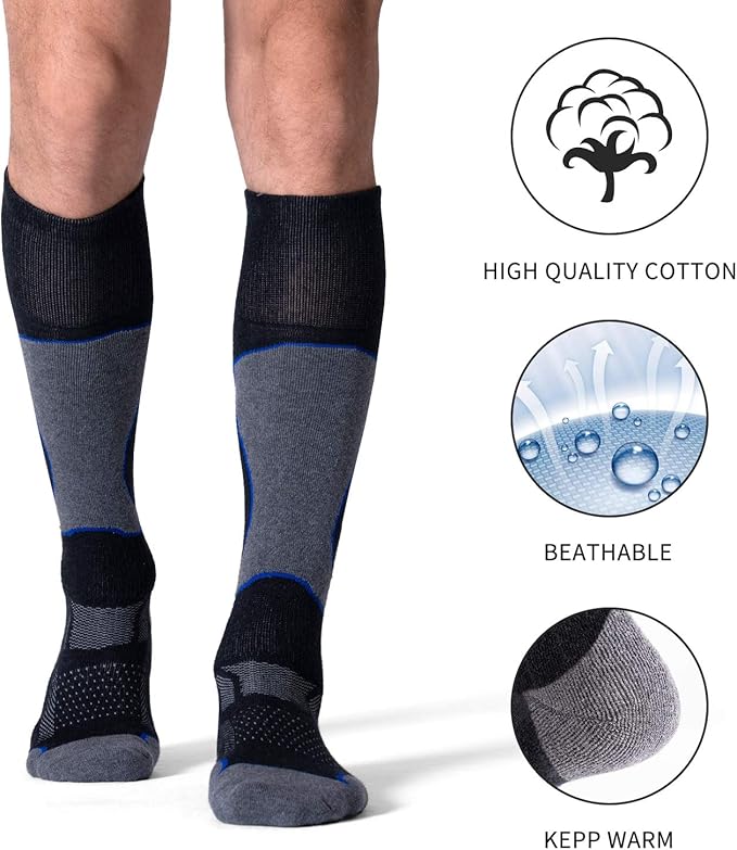 CS CELERSPORT 2/3/4 Pack Ski Socks for Men and Women Skiing, Snowboarding, Winter Performance Socks