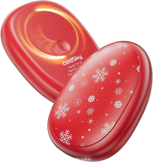 coldSky Rechargeable Hand Warmers 2 Pack, Magnetic 2-in-1 Reusable Electric Hand Warmer, 3 Heat Settings Portable Pocket Hand Heater Gifts for Women Men Christmas, Skiing, Camping, Hunting