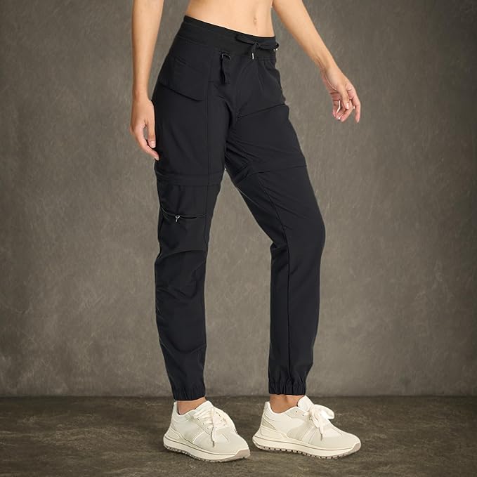 smawell Women's Hiking Pants Convertible Lightweight Zip-Off Outdoor Pants Quick Dry Joggers with Pocket