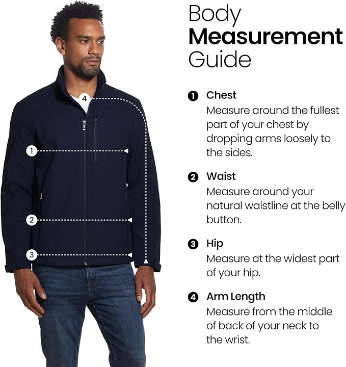 Weatherproof Men's Softshell Jacket – Wind & Water Resistant – Breathable, Lightweight Outdoor Coat