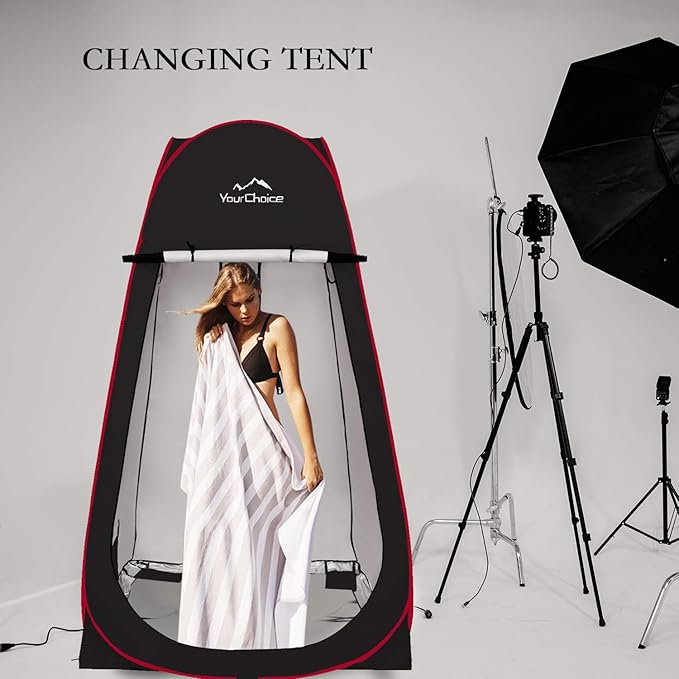 Your Choice XL Pop Up Privacy Shower Tent - Portable Changing Tent for Camping, Beach & Poolside - 82.6" Tall Double Storage Pockets & Carry Bag