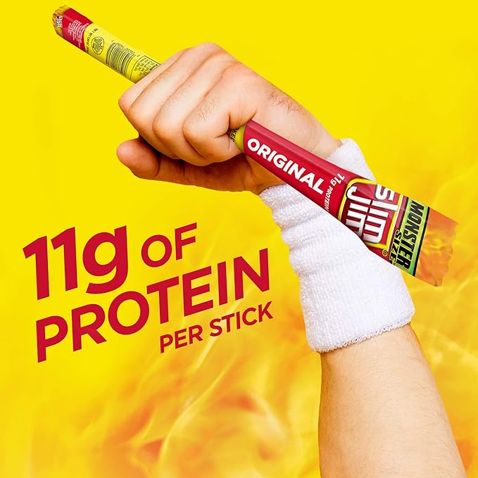 Slim Jim Monster Smoked Meat Sticks, Original Flavor, High Protein, 1.94 oz. (18 Count)