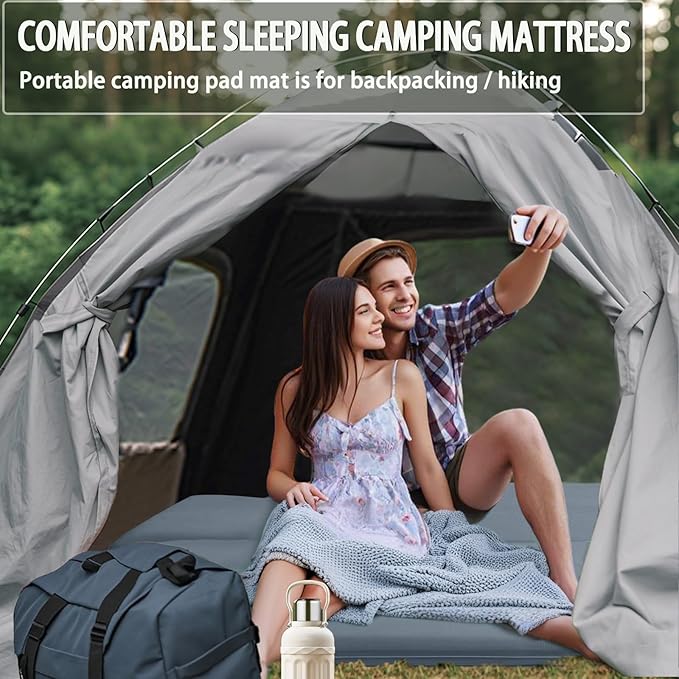 LINKET Camping Sleeping Pad | Self Inflating Sleeping Pad with Electric Pump, Camping Mattress Compact for Backpacking Hiking Traveling Sleeping Mat Pad -Ultralight Self Inflating Air Mattress