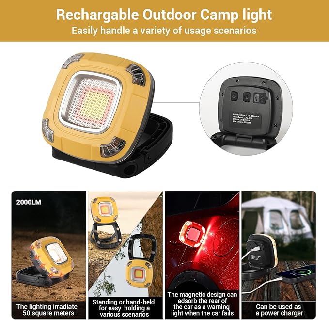 Solar Panel Charging Bag for Outdoor Camping, 10W 5V Charge for Phones and Device,Contains 1 Rechargeable Folding Fan and 3 Different Rechargeable Camping Lamps, 5 in 1 Camping Essentials Handbag