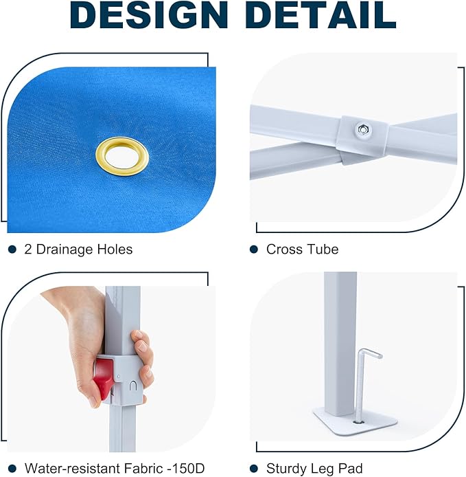 MASTERCANOPY 13x13 Pop-Up Canopy Tent Instant Shelter Outdoor Canopy with Wheeled Bag (Blue)