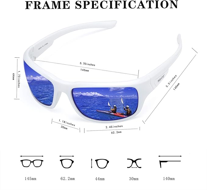Floating Polarized Fishing Sunglasses for Men UV Protection Fishing Glasses Boating Kayaking Water Sport Glasses