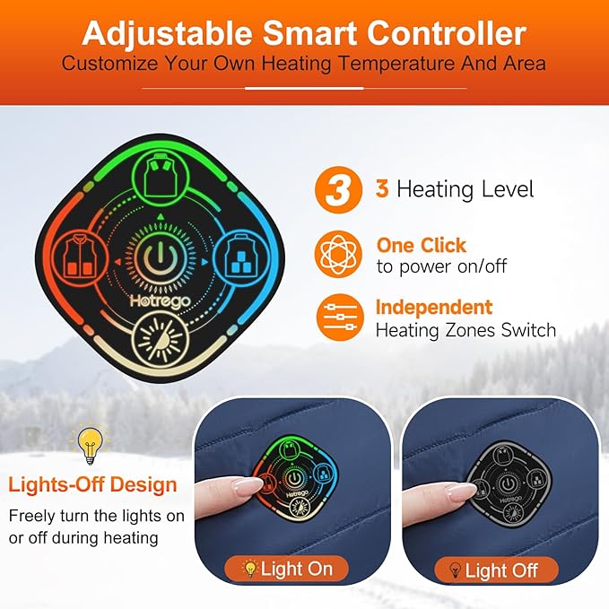 Heated Vest Women with Battery Pack Included, Smart Controller, Lightweight Electric Heating Jacket, Light Out Design