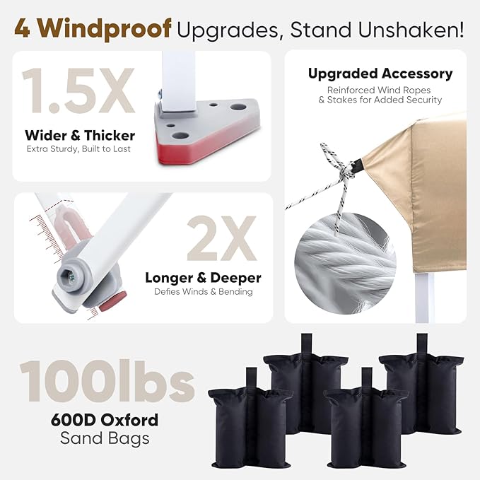 Sekey 10x10 Pop Up Canopy with Pockets Sidewall, One Push Setup Instant Outdoor Gazebo, Instant Easy Up Canopy with UPF50+ Top, 4 Weight Bags for Events, Beach, Patio, Camping