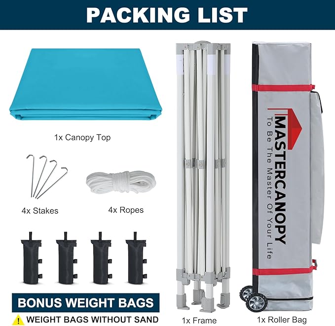 MASTERCANOPY Pop Up Canopy Tent Commercial Grade 10x10 Instant Shelter (Sky Blue)
