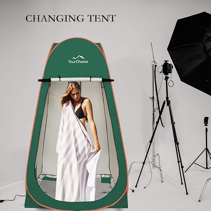 Your Choice XL Pop Up Privacy Shower Tent - Portable Changing Tent for Camping, Beach & Poolside - 82.6" Tall Double Storage Pockets & Carry Bag