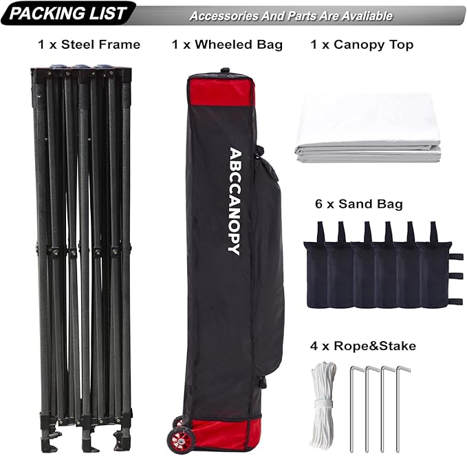 ABCCANOPY 10x20 Easy Pop Up Canopy Tent, White