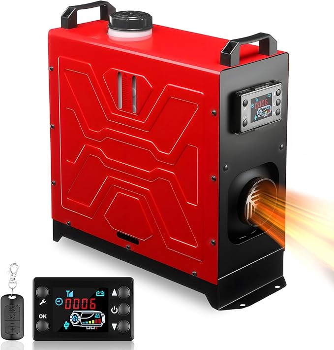 Diesel Heater, 12V/24V/110V 8KW Parking Heater with Remote Control and LCD Display, 2 Ways Control Fast Heating with Muffle Silencer for Campers RV Truck Boat Bus Car Trailer Garage