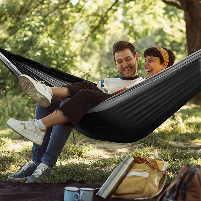 G4Free Camping Hammock with Net and Rain Fly, 2 Person Lightweight Portable Hammock Tent with Tarp for Camping Hiking Backyard Outdoor Backpacking Travel