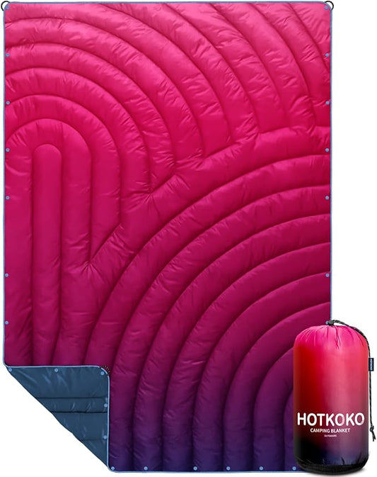 Camping Blanket,Puffy Blanket Lightweight Packable Camping Blanket Outdoor Blanket for Camping,Traveling, Stadium, Hiking, Picnics