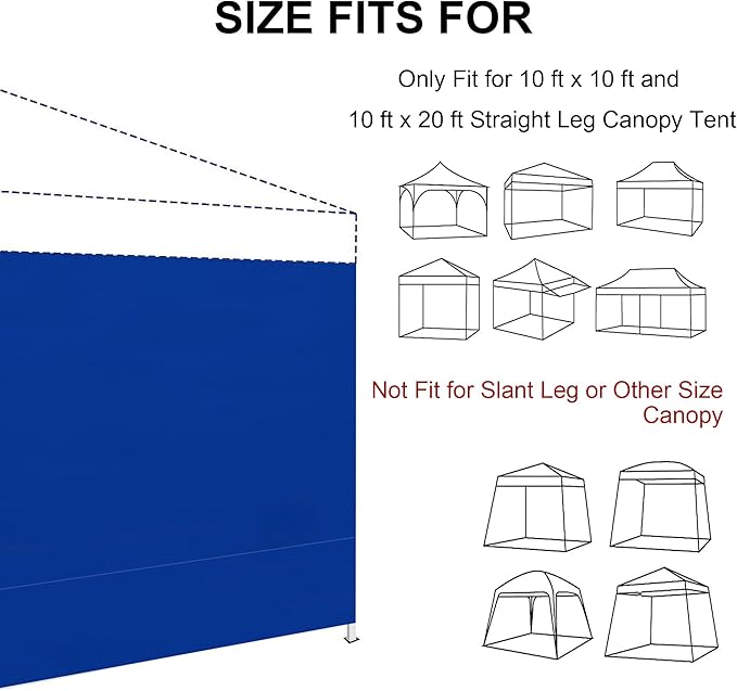 SANWAY Instant Canopy Tent Sunwall,10x10 Canopy Sidewalls with Silver Coating (Blue, 10'x10')