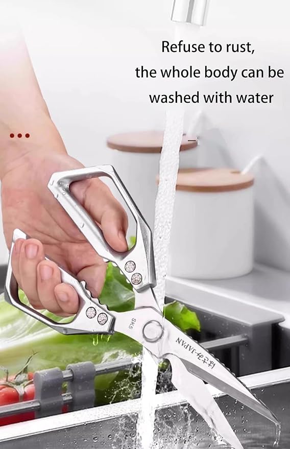 Multi-Purpose Rust Proof Kitchen Shears,Dishwasher Safe,Can be Used to Cut Vegetables, Chicken, Steak,Scrape Fish Scales, and Open Bottle Caps, etc(Green)
