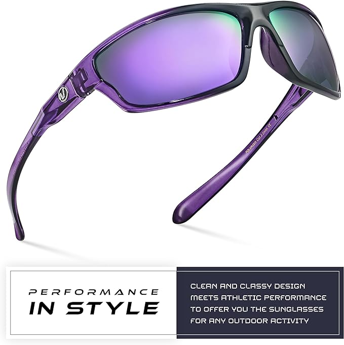 Nitrogen Polarized Wrap Around Sport Sunglasses for Men Women UV400 Driving Fishing Running Sun Glasses