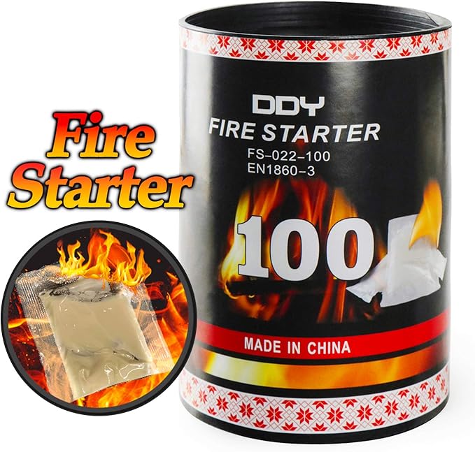 100 Pack Quick Fire Starters,Wax Cups Waterproof, Non Toxic Firelighter Natural Safe Cubes Burns up to 8 Min at Over 750° - 100%, Perfect for Fat Wood Stove Campfire, Start Charcoal Kit (Style1)