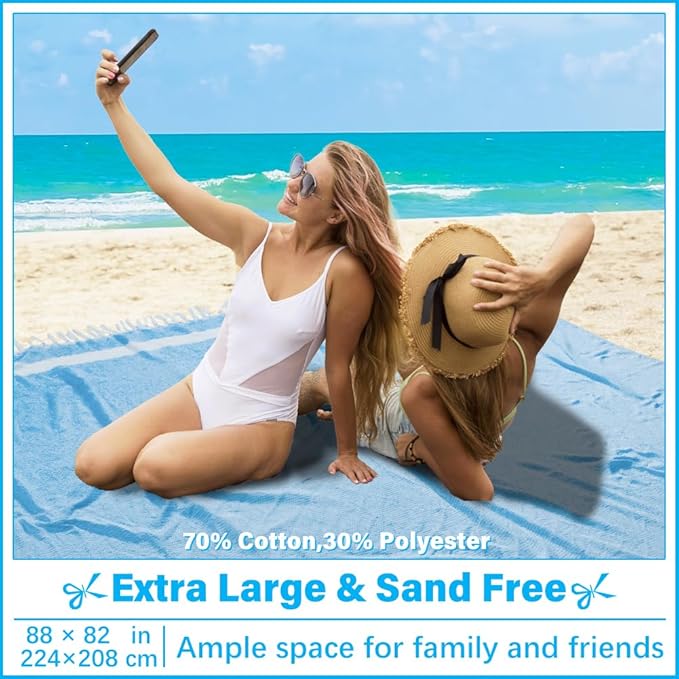 Oversized Turkish Beach Towel Blanket XXL Cotton Sandproof Towels Boho Woven Extra Large Big Sand Free Giant Throw Blankets Huge Quilt XL Picnic Camping Necessities Cloud for Adult Gifts