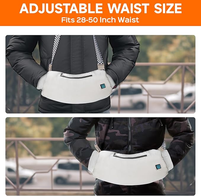 Heated Hand Warmer Pouch, 10000mAh Electric Heated Hand Muff, Rechargeable Portable Power Bank Hand Warmer with 3 Levels Heating for Football, Hunting,Fishing,Camping.