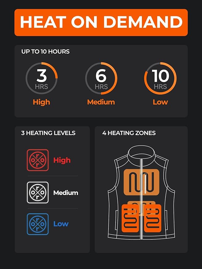 ORORO Men's Heated Softshell Vest with Battery, Soft Shell Heated Golf Vest for Men (Charger Not Included)