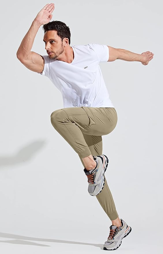 Libin Men's Lightweight Joggers Quick Dry Cargo Hiking Pants Track Running Workout Athletic Travel Casual Outdoor