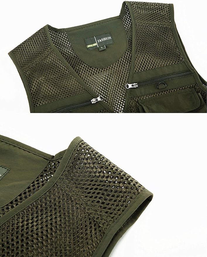 Lentta Men's Fishing Vest Summer Outdoor Lightweight Work Photo Vest 16 Pockets