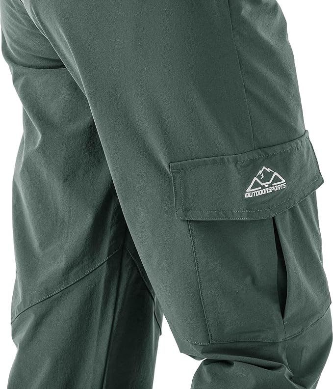 Rdruko Women's Hiking Cargo Pants Water-Resistant Quick Dry UPF 50+ Travel Camping Work Pants Zipper Pockets
