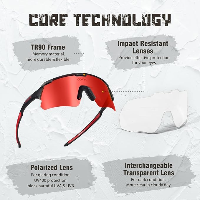 Polarized Cycling Glasses for Men Women Youth, UV400 Mountain Bike Sunglasses for Bicycle Mtb Running Fishing Baseball