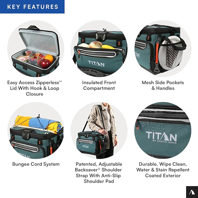 Titan by Arctic Zone 30 Can Zipperless Soft Cooler with HardBody Liner