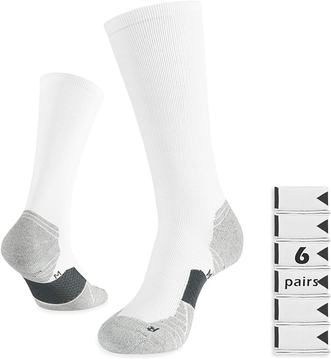 WANDER 3-6 Pairs Men's Athletic Run Cushion Over-the-Calf Tube Socks