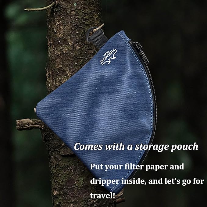 MERMOO YILAN Pour Over Coffee Dripper, for 1~2 Cups, Collapsible Folding Stainless Steel Coffee Maker, Comes with Storage Bag for Camping, Travel, Backpacking